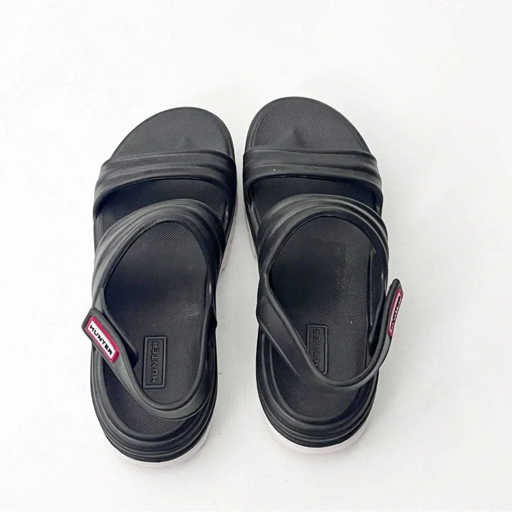 HUNTER Bloom Algae Foam Black Adjustable Straps Sandals Women’s 7 Beach Hiking